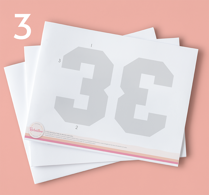 Molde editable “3”