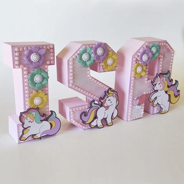 Letra 3D personalizada terminada en papel