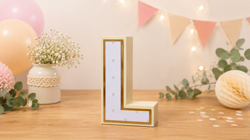 Letra 3D decorada para cumpleaños